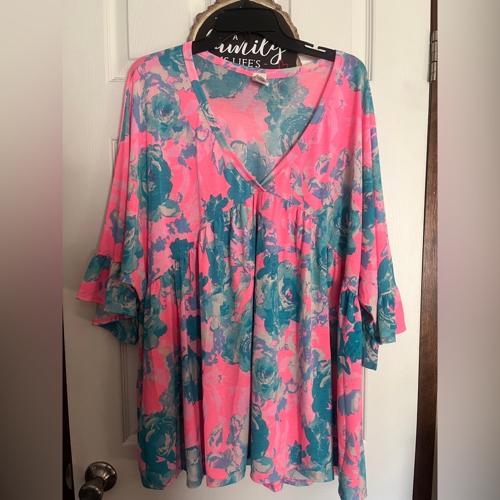 Haptics Floral V-Neck Women's Top